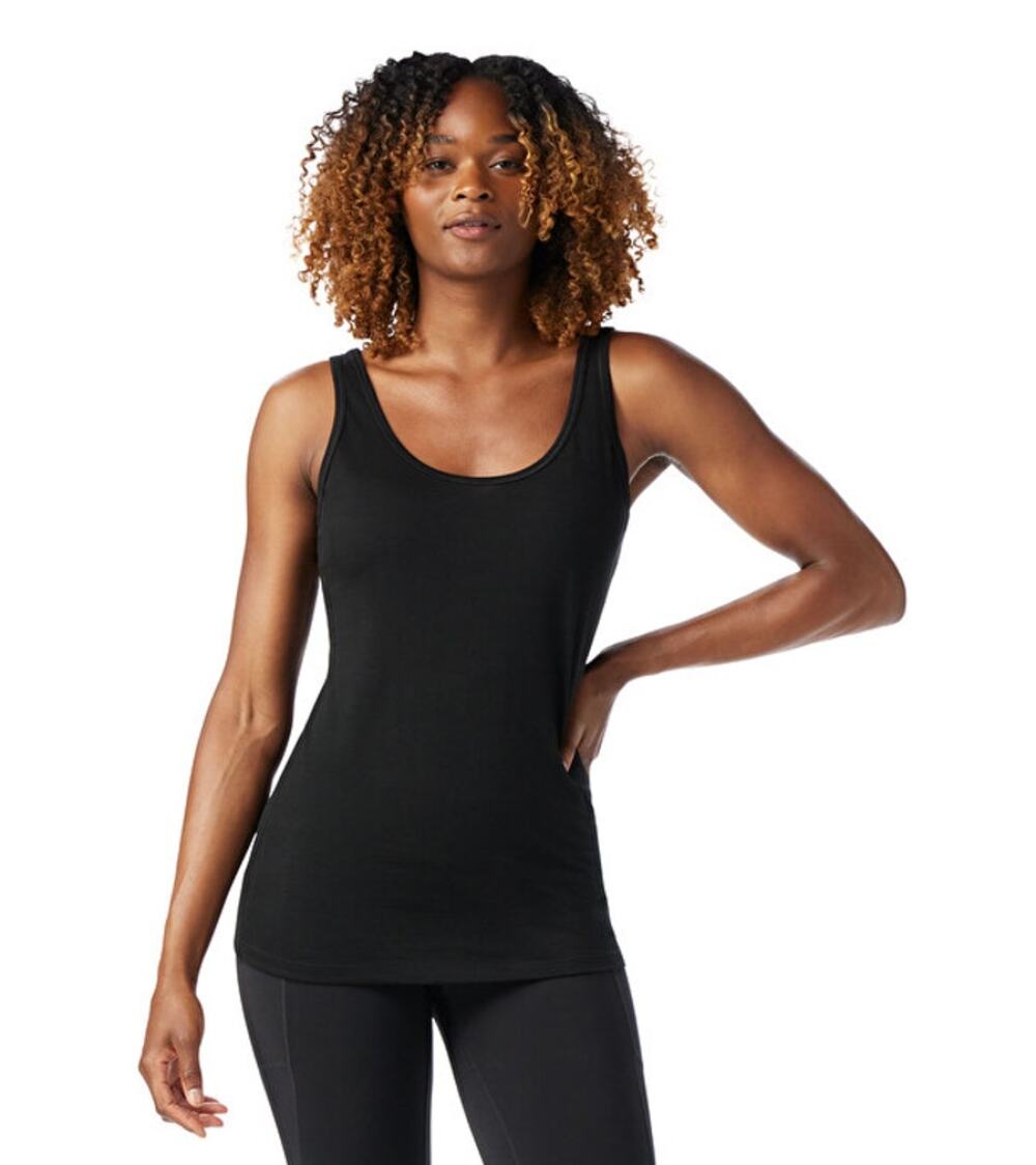 SMARTWOOL Women's Merino Tank Top Large Black Stretch Scoop Neck NWT